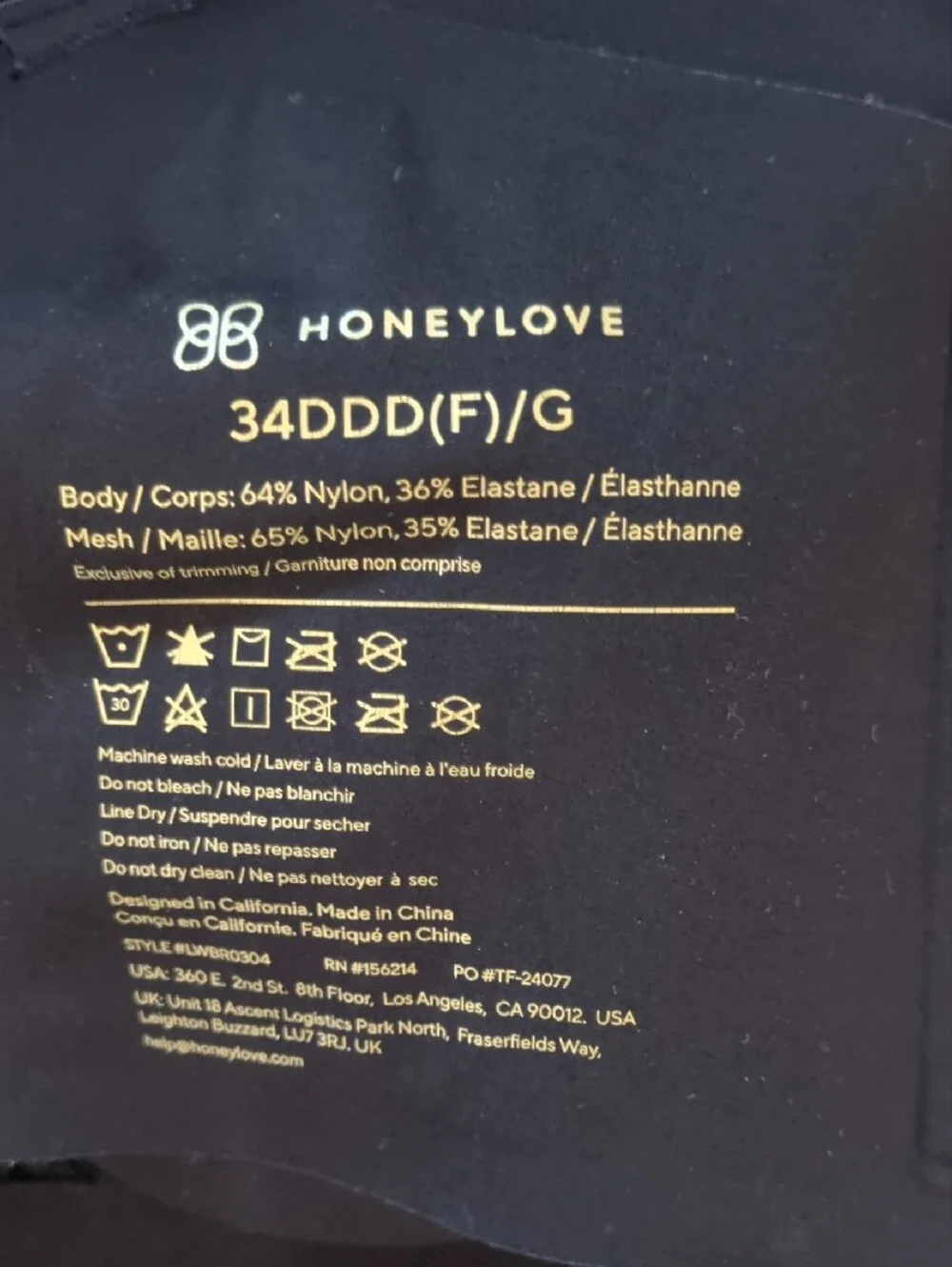 Honeylove comfortable black